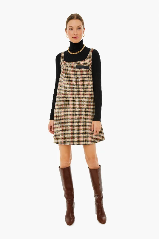 Hazelnut Plaid Genevieve Dress Tunics Office stylish