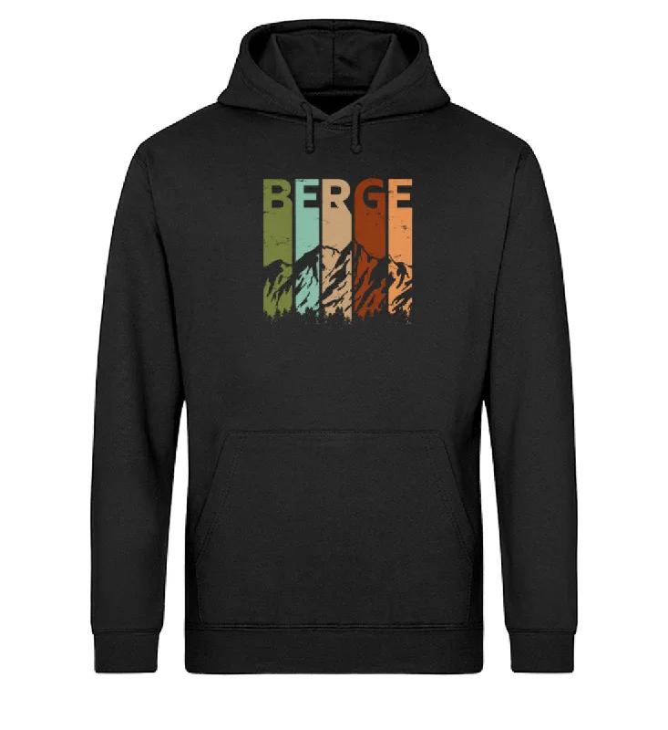 Berge - Vintage - Unisex Organic Hoodie Hoodie with Cuffed Sleeves Snug Secure