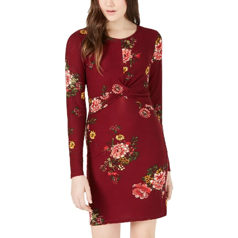 Juniors Womens Floral Print Twist Front Party Dress Tunics Handmade artisanal