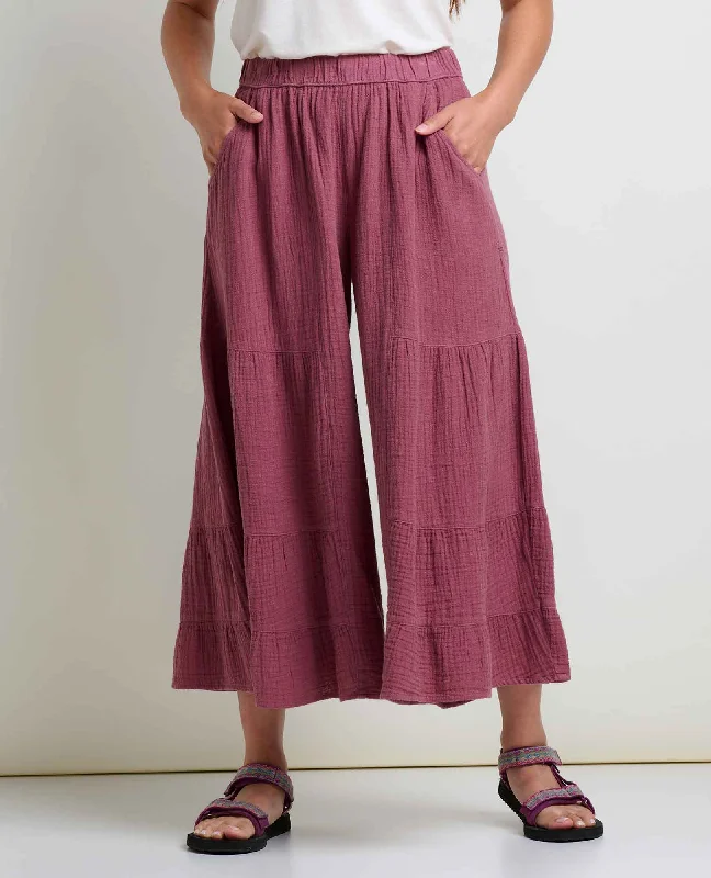 Tate Double Weave Palazzo Pant Relaxed Linen Pants