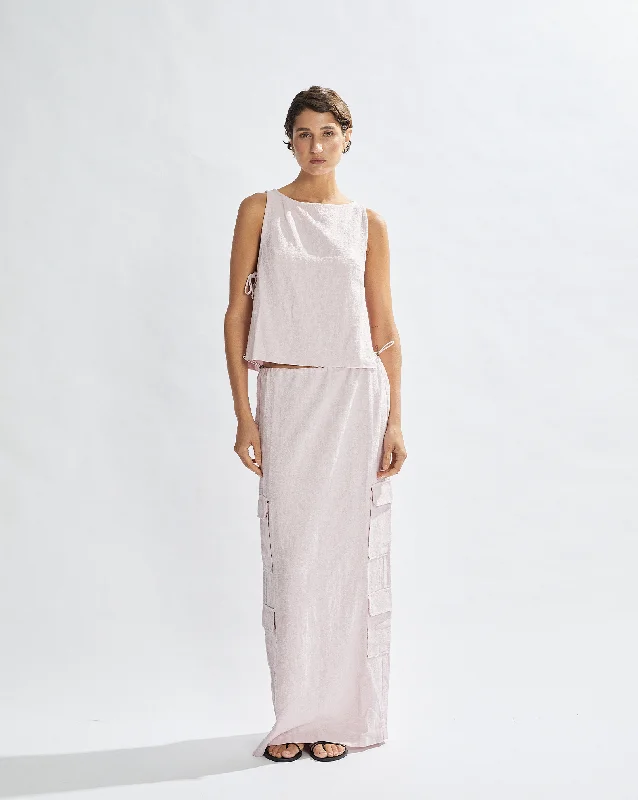 Evie Maxi Skirt Pale Pink summer skirt style