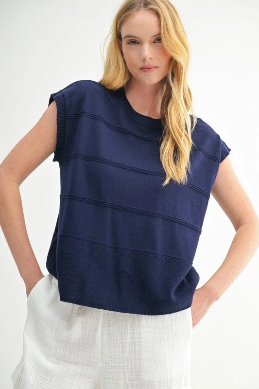 Texture Stripe Dolman Sweater Mesh Fabric Canvas Fabric Denim Fabric