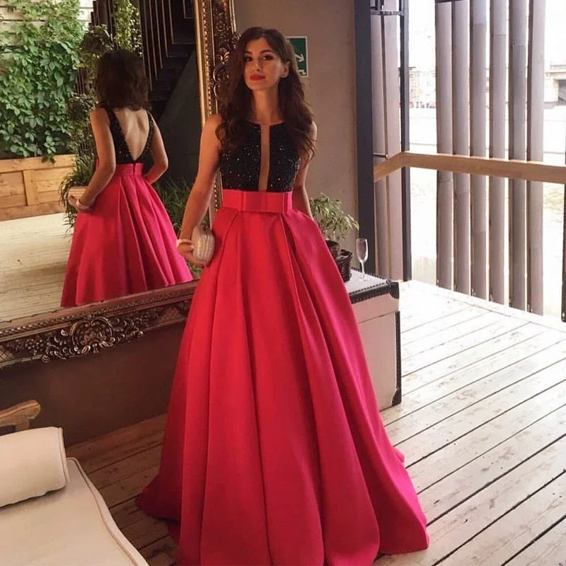 Elegant Formal Red Satin Ball Gowns With Bow For Women To Formal Party Zipper Floor Length Custom Made Maxi Skirt 2017 New silk skirt lustrous