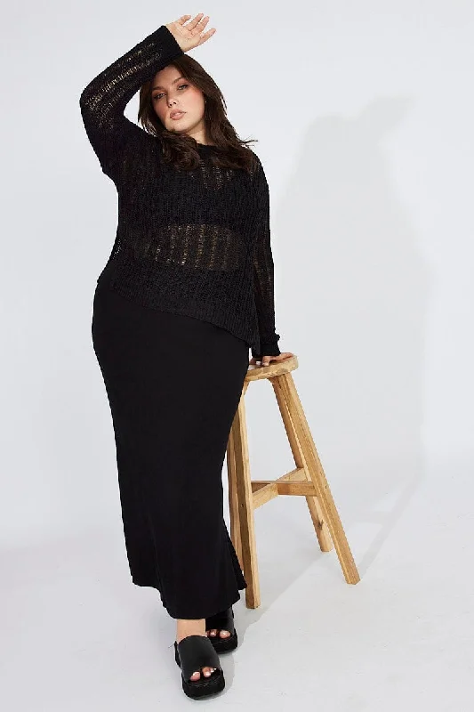 Black Bias Linen Slip Maxi Skirt boho skirt vibe