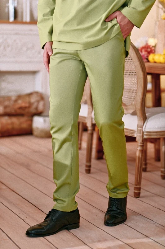 The Perfect Men Slim Fit Pants - Lawn Green Relaxed Lounge Trousers