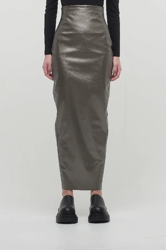 Rick Owens Dirt Pillar Skirt in Gunmetal cashmere skirt fine