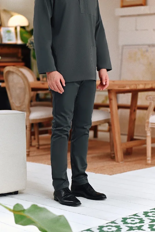 The Perfect Men Slim Fit Pants - Steel Grey Slim-Fit Khaki Pants