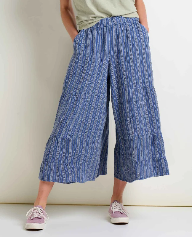 Tate Double Weave Palazzo Pant Comfortable Fleece Pants