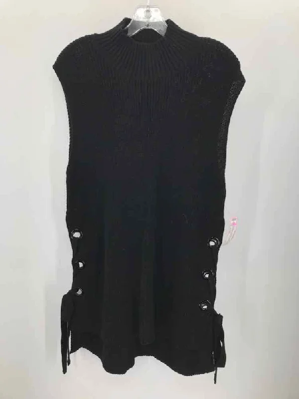 Pre-Owned Do + Be Black Size Medium Sleeveless Sweater Fitted Loose Oversized