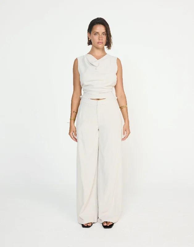 Shoreline Pants (Latte) Modern Stretch Trousers