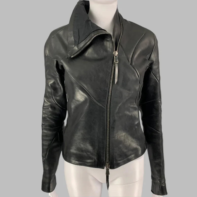 LEON EMANUEL BLANK Size M Black Horsehide Jacket Mesh Jacket Canvas Jacket Denim Jacket LEON EMANUEL BLANK Size M Black Horsehide Jacket Mesh Jacket Canvas Jacket Denim Jacket