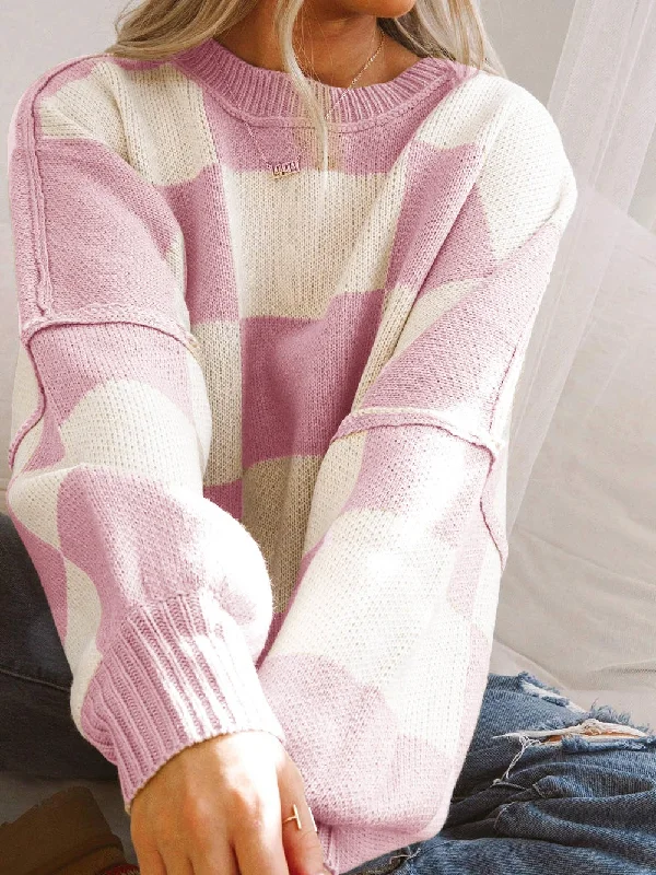Autumn Winter Knitwear Sweater Zippered Front Buttoned Front Snap Front