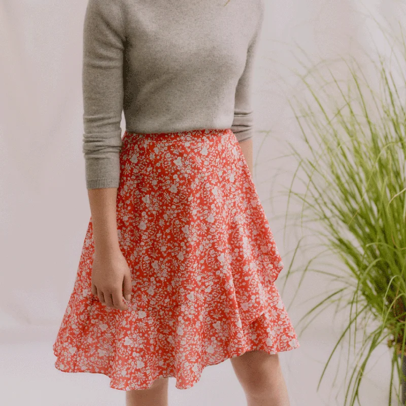 Zina Wrap Skirt - Paper Sewing Pattern silk skirt sleek