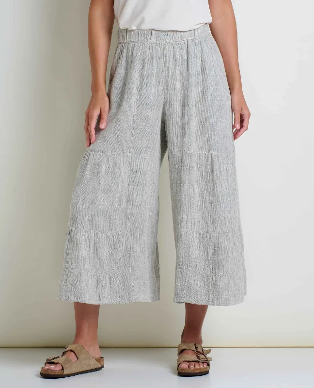 Tate Double Weave Palazzo Pant Slim-Fit Khaki Pants