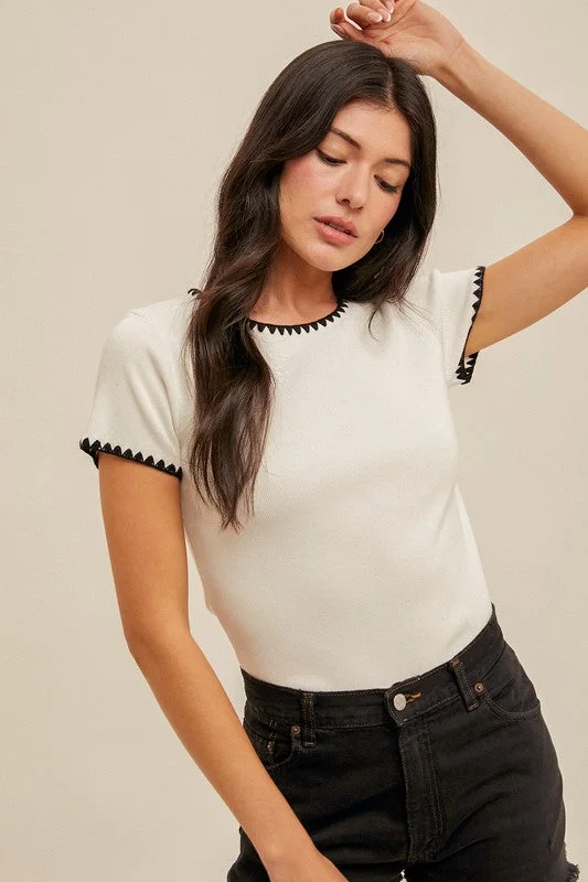 On Edge Sweater Tee Chenille Fabric Brocade Fabric Lace Fabric
