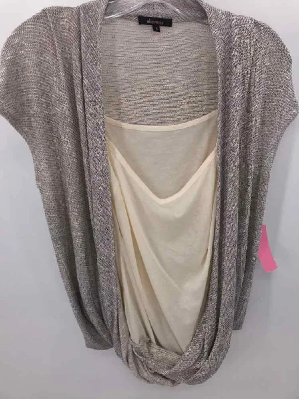 Pre-Owned Ella Moss Grey Size Small Sweater Plaid Sweater Polka Dot Checkered