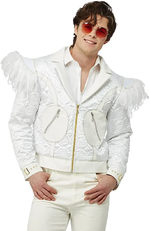 Smiffys Officially Licensed Elton John Feather Jacket Elasticated Jacket Padded Jacket Insulated Jacket