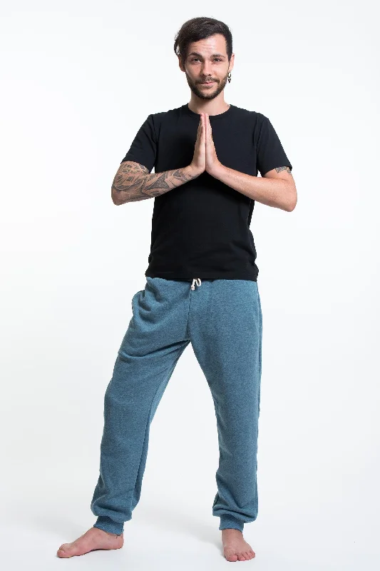Unisex Terry Pants with Aztec Pockets in Blue Formal Stretch Pants