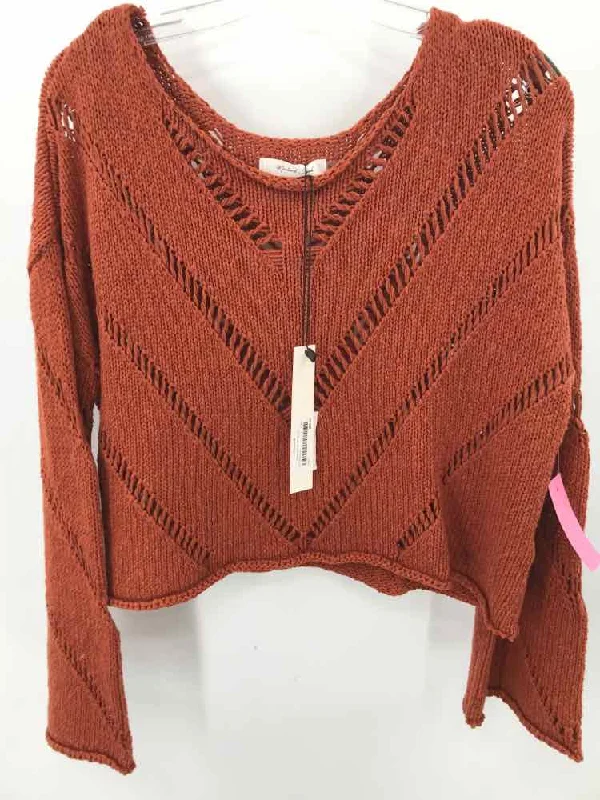 Pre-Owned Mustard Seed Brown Size Small Sweater Velvet Chenille Corduroy