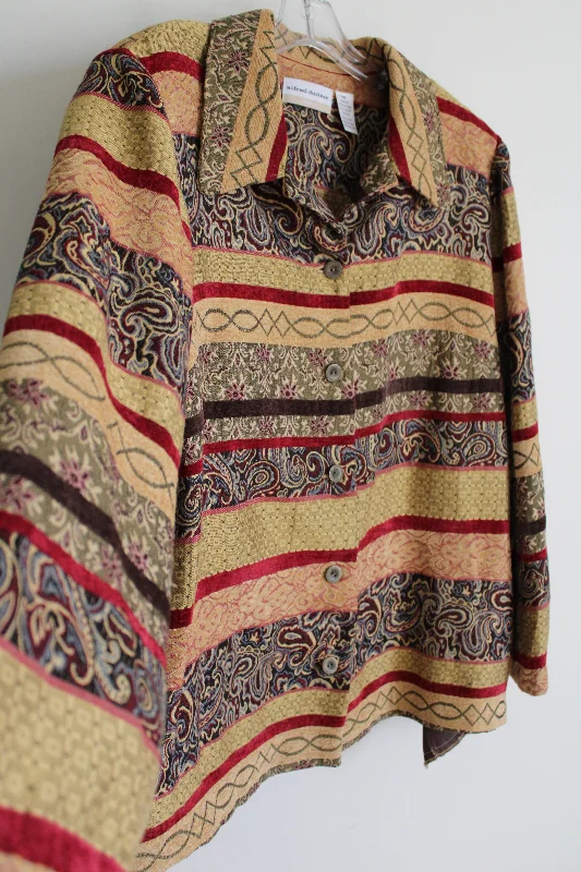 Alfred Dunner Tapestry Jacket | 18W Chenille Jacket Brocade Jacket Lace Jacket