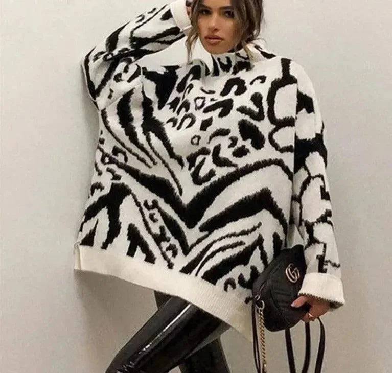 Oversized Turtleneck Sweater For Women Anti-Pilling Anti-Shrink Durable