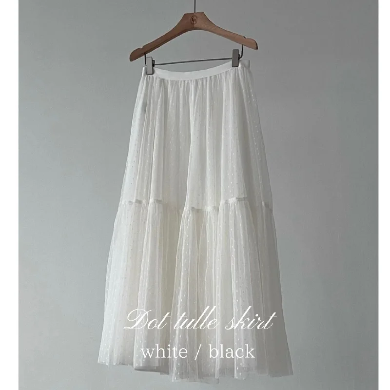 Dotted Tulle Skirt linen skirt airy
