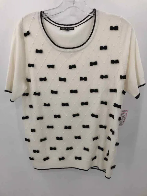 Pre-Owned Leo & Ugo Ivory Size 10/12 Sweater Satin Blend Silk Blend Wool Blend