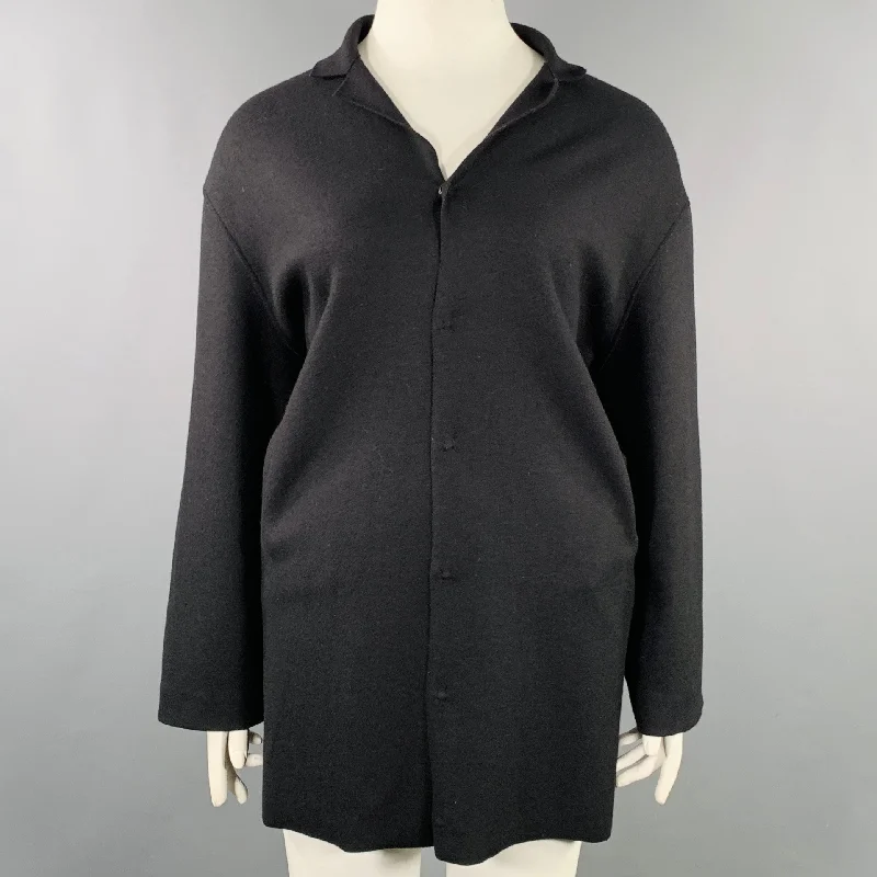 AVANT TOI Size 18 Black Wool Blend Snaps Jacket Corduroy Jacket Velvet Jacket Brocade Jacket AVANT TOI Size 18 Black Wool Blend Snaps Jacket Corduroy Jacket Velvet Jacket Brocade Jacket