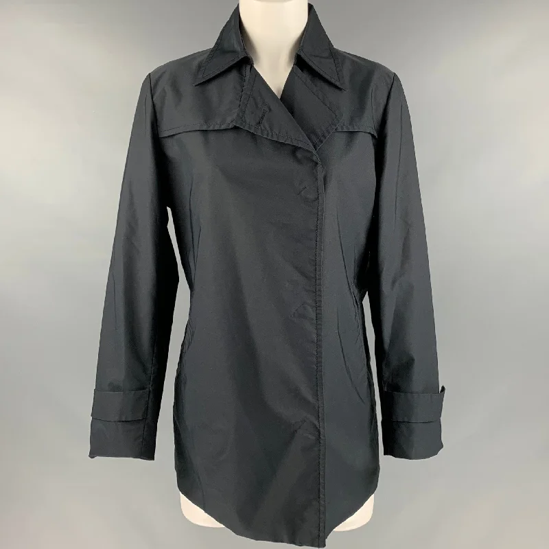 CoSTUME NATIONAL Size 6 Black Polyester Blend Jacket Rayon Fabric Velvet Fabric Corduroy Fabric