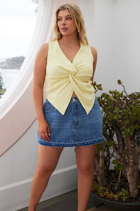 Denim Distressed Denim Mini Skirt chiffon skirt delicate