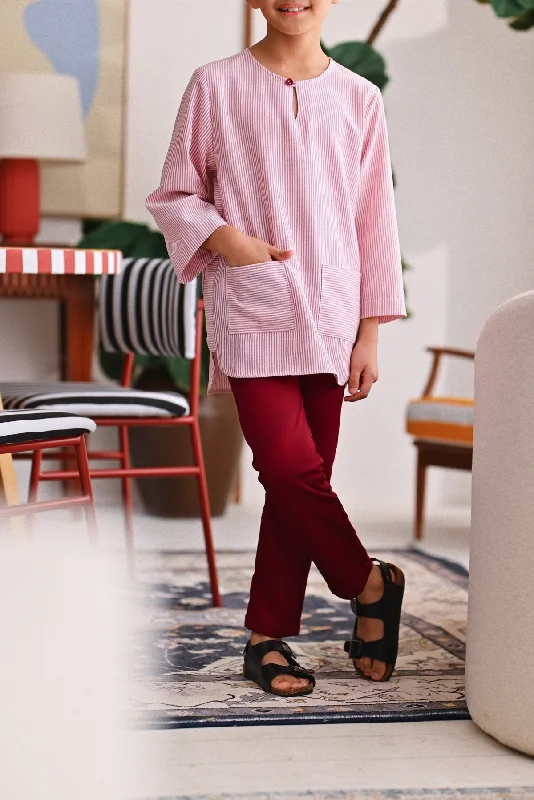 The Perfect Slim Fit Pants - Maroon High-Waist Jeans