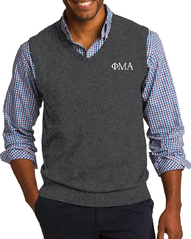 Sweater Vest - Charcoal, Greek Letters Sequined Glittery Shiny