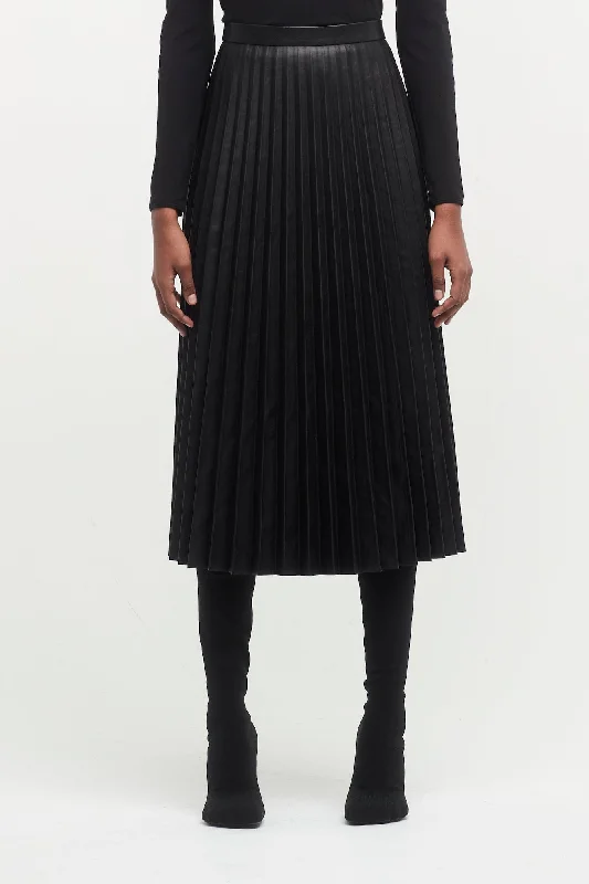 Balenciaga Pleated Leather Skirt linen skirt natural
