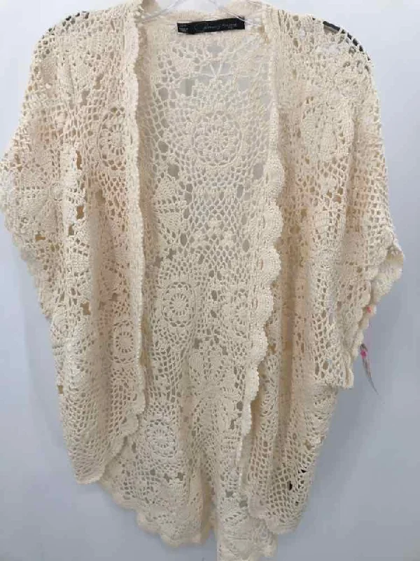 Pre-Owned Patterson J Kincaid Ivory Size XS Sweater Lace Blend Ribbed Blend Corduroy Blend