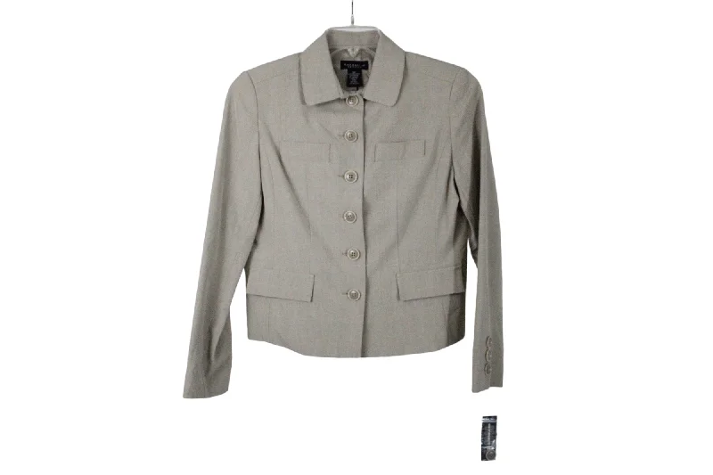 NEW Rafaella 2 Way Stretch Novelty Windowpane Tan Jacket | 10 Petite Chenille Jacket Brocade Jacket Lace Jacket