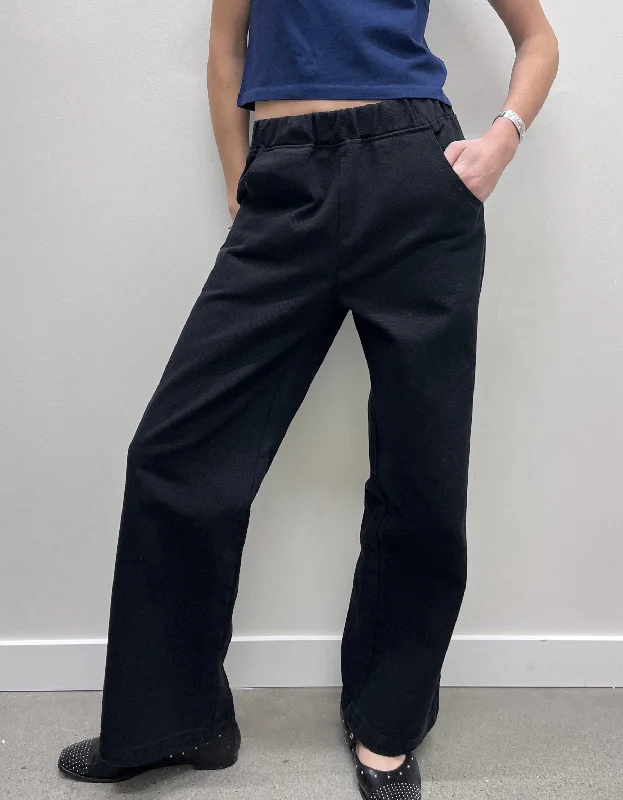 Bon Pants in Black Canvas Cozy Full-Length Pants