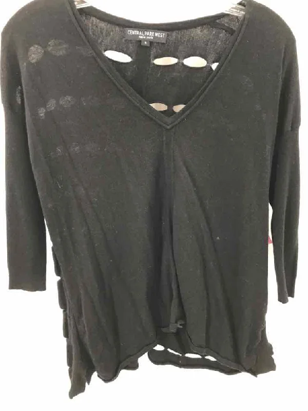 Pre-Owned Central Park West Black Size Small Sweater Striped Floral Plaid