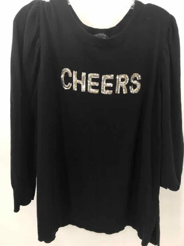 Pre-Owned 1.State Black Size 2X Sweater Spandex Blend Rayon Blend Denim Blend
