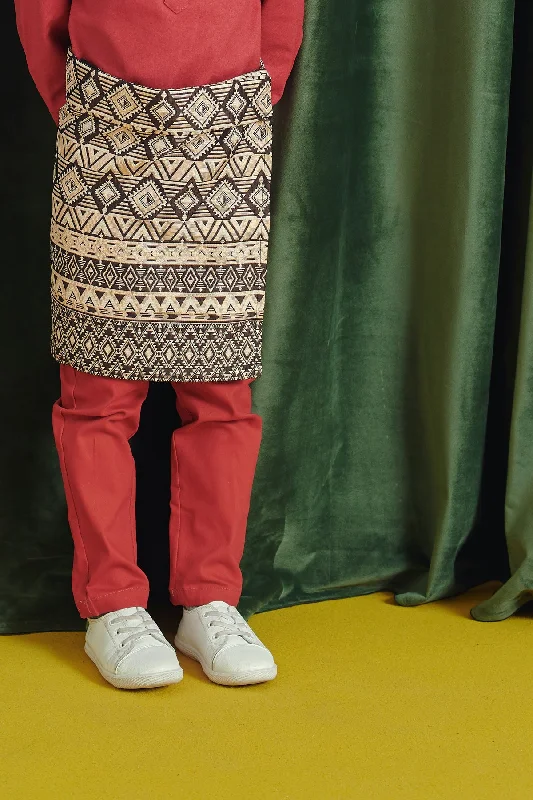 The Rona Slim Fit Pants - Brown Red Fashionable Tapered Leg Pants