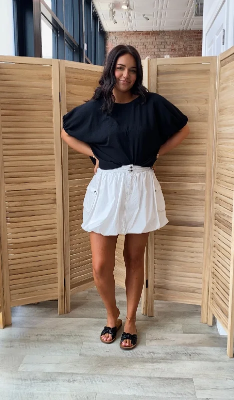 Puff Mini Skirt | Off White lace skirt intricate
