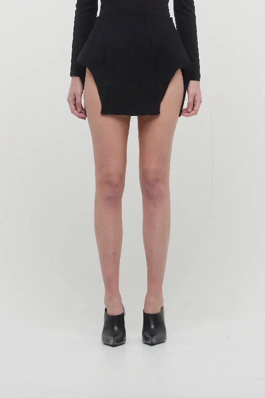 Mugler Viscose Crepe Heavy Fluid Suiting Skirt denim skirt casual