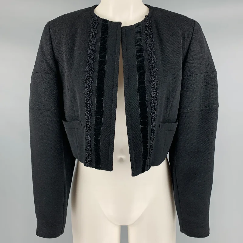 COMME des GARCONS 1989 Size S Black Wool Polyester Jacket Tailored Jacket Straight Jacket A-Line Jacket