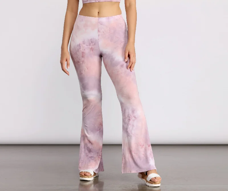 Tie Dye Daze Flare Pants Classic Pleated Pants