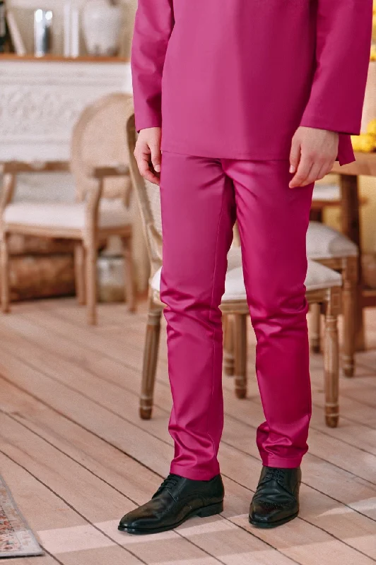 The Perfect Men Slim Fit Pants - Fuchsia Casual Skinny Fit Pants