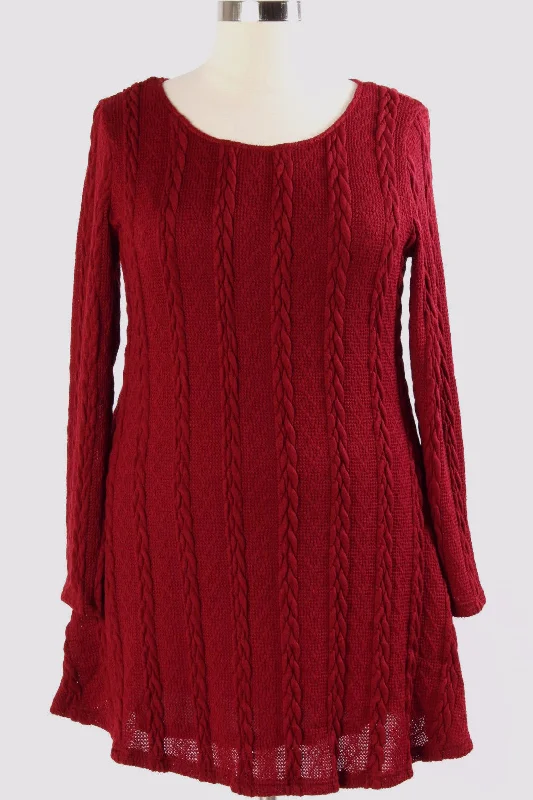 Willa Willa Sweater Dress - Wine Stretchy Elastic Breathable