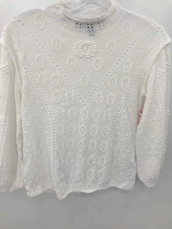 Pre-Owned WHBM White Size Small Sweater Glossy Satin Silk