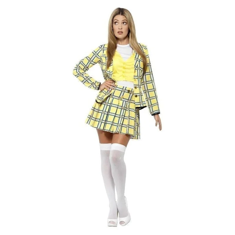 Clueless Cher Costume Adult Yellow Jacket Top Skirt Knee High Stocking Ribbed Jacket Pleated Jacket Ruffled Jacket