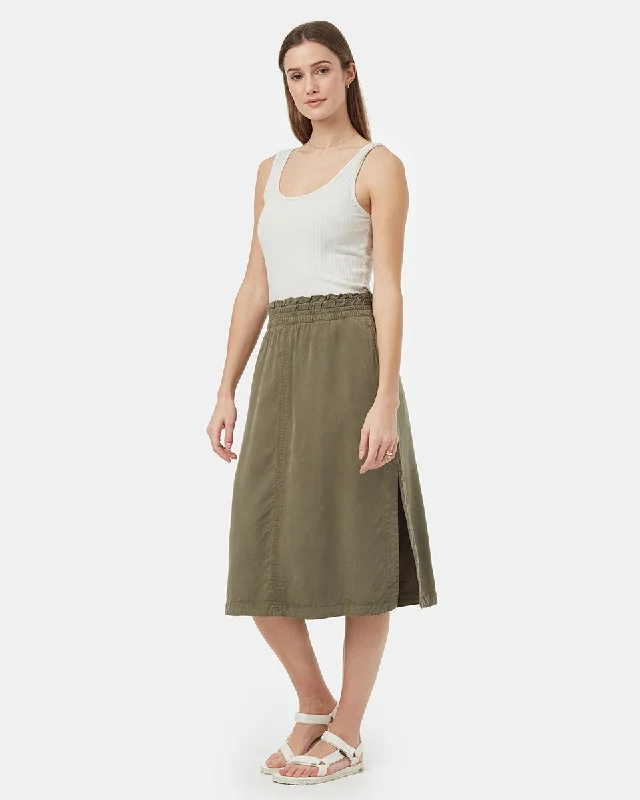Tencel Midi Skirt wool skirt thick