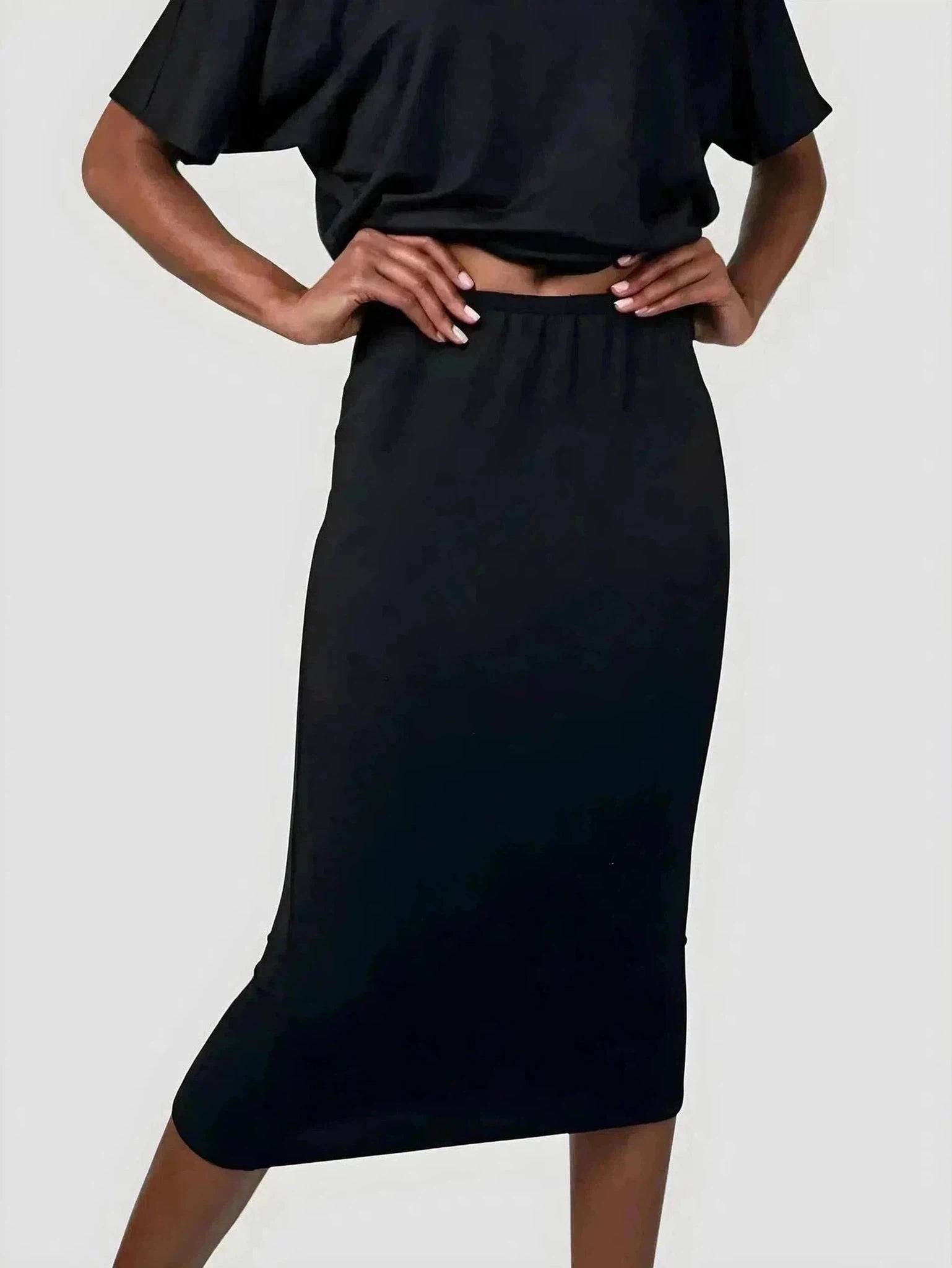 Taylor Jay Collection Plus Size Midi Skirt wool skirt thick