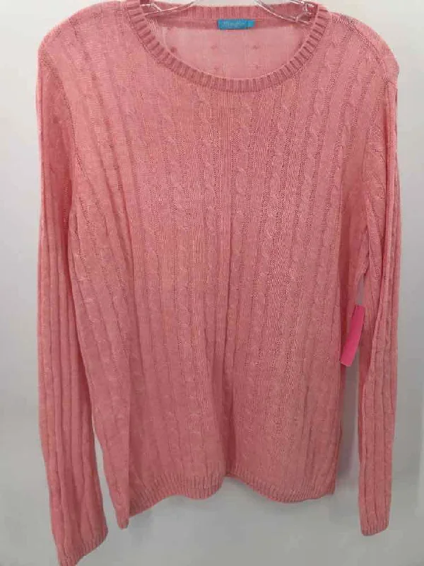 Pre-Owned J Mclaughlin Pink Size Large Sweater Chenille Brocade Lace